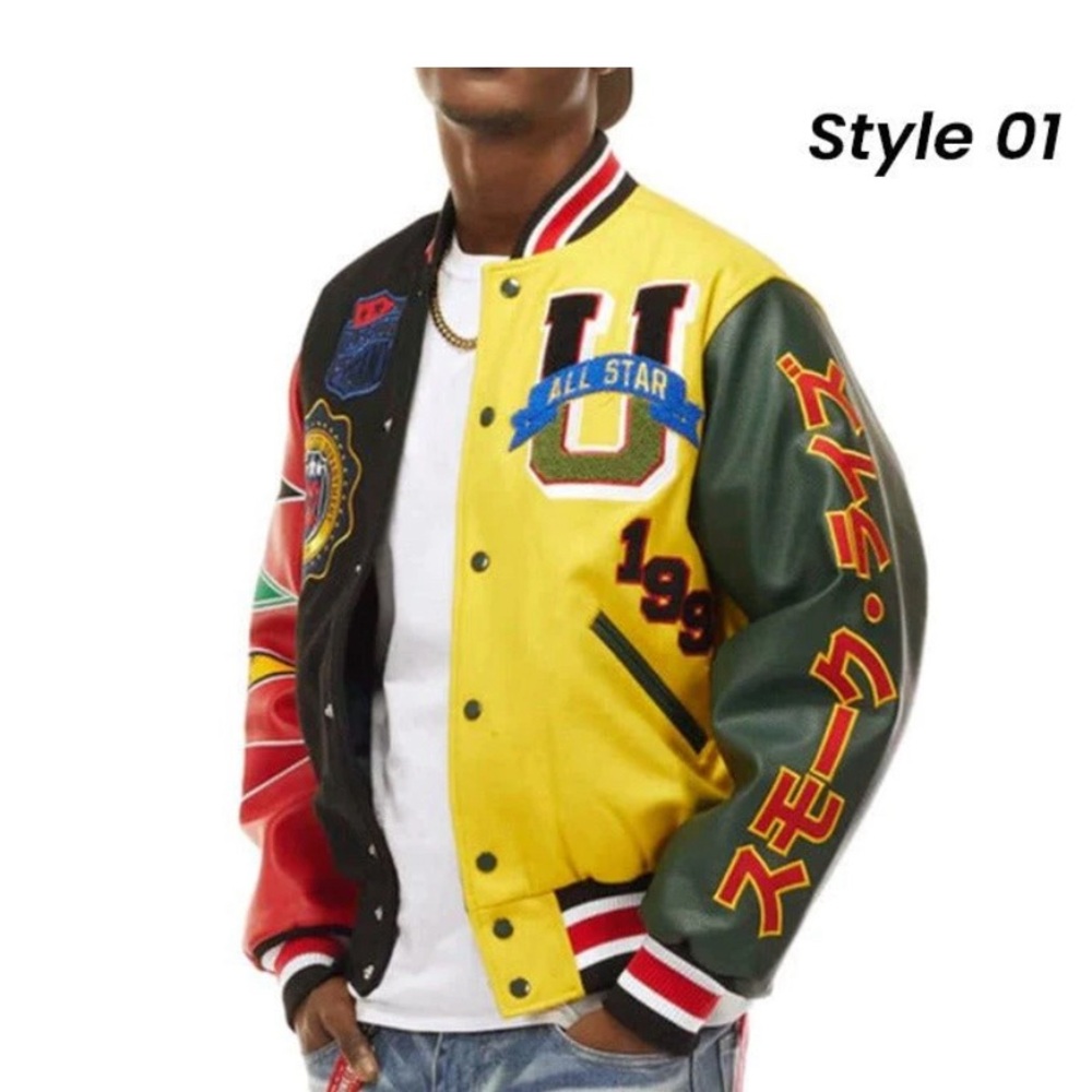 Varsity Colorful Patchwork Bomber Jacket - Picture 8 of 8